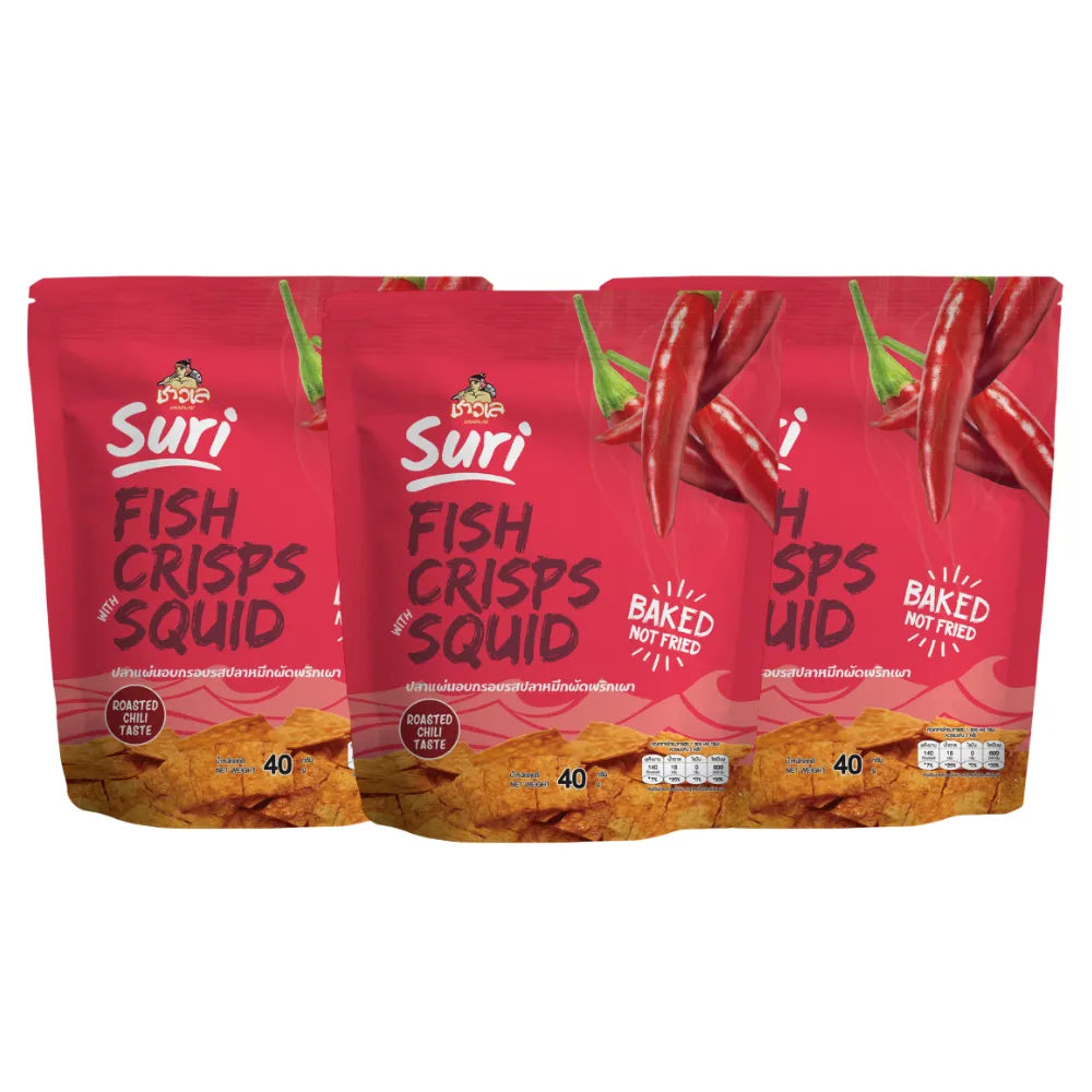 CHAOLAY Fish Crisps With Squid (roasted Chili) 40g x3