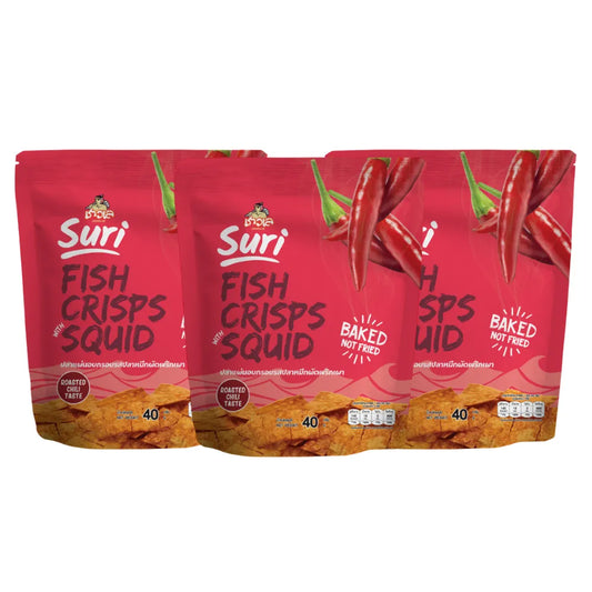 CHAOLAY Fish Crisps With Squid (roasted Chili) 40g x3
