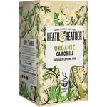 Heath and Heather organic chamomile tea drink in a clear glass, showcasing a warm, golden-colored herbal beverage.