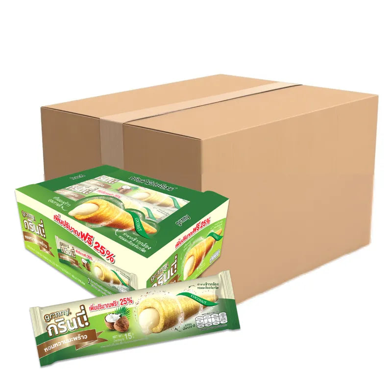 GRINNY COCONUT COATED SNACK FILLED WITH WITH COCONUT MILK CREAM