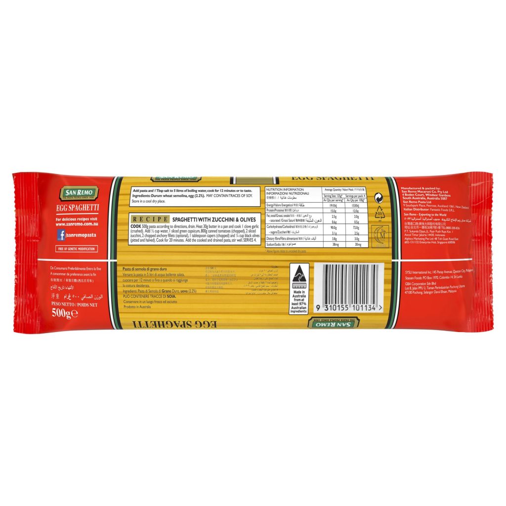 San Remo Egg Pasta