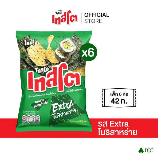 Tasto Crispy Potato Chips Extra Nori Seaweed 42g x6