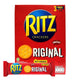 RITZ Cracker 300g box showing golden, crispy crackers stacked in a clear plastic tray with the RITZ logo visible