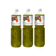 J-LEK seafood dipping sauce in a 1100g plastic bottle, shown in a pack of three, with sauce poured into a bowl.