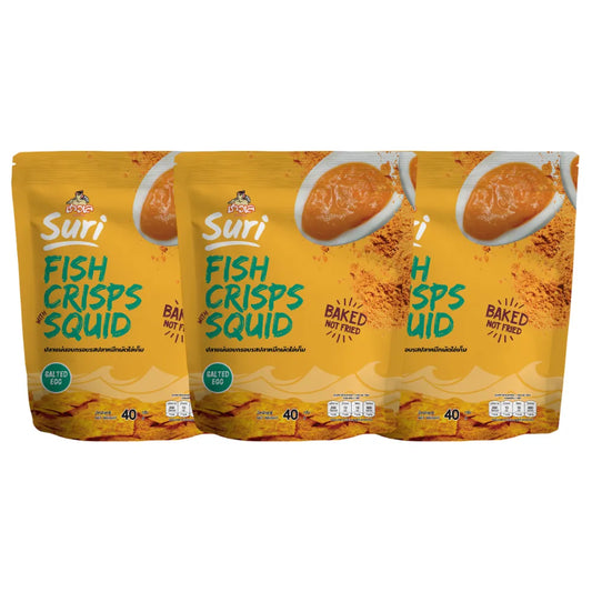 CHAOLAY Fish Crisps With Squid (salted Egg) 40g x3