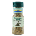 Fresh McGarrett rosemary leaves in a clear jar, ideal for cooking and seasoning in grocery kitchen recipes.