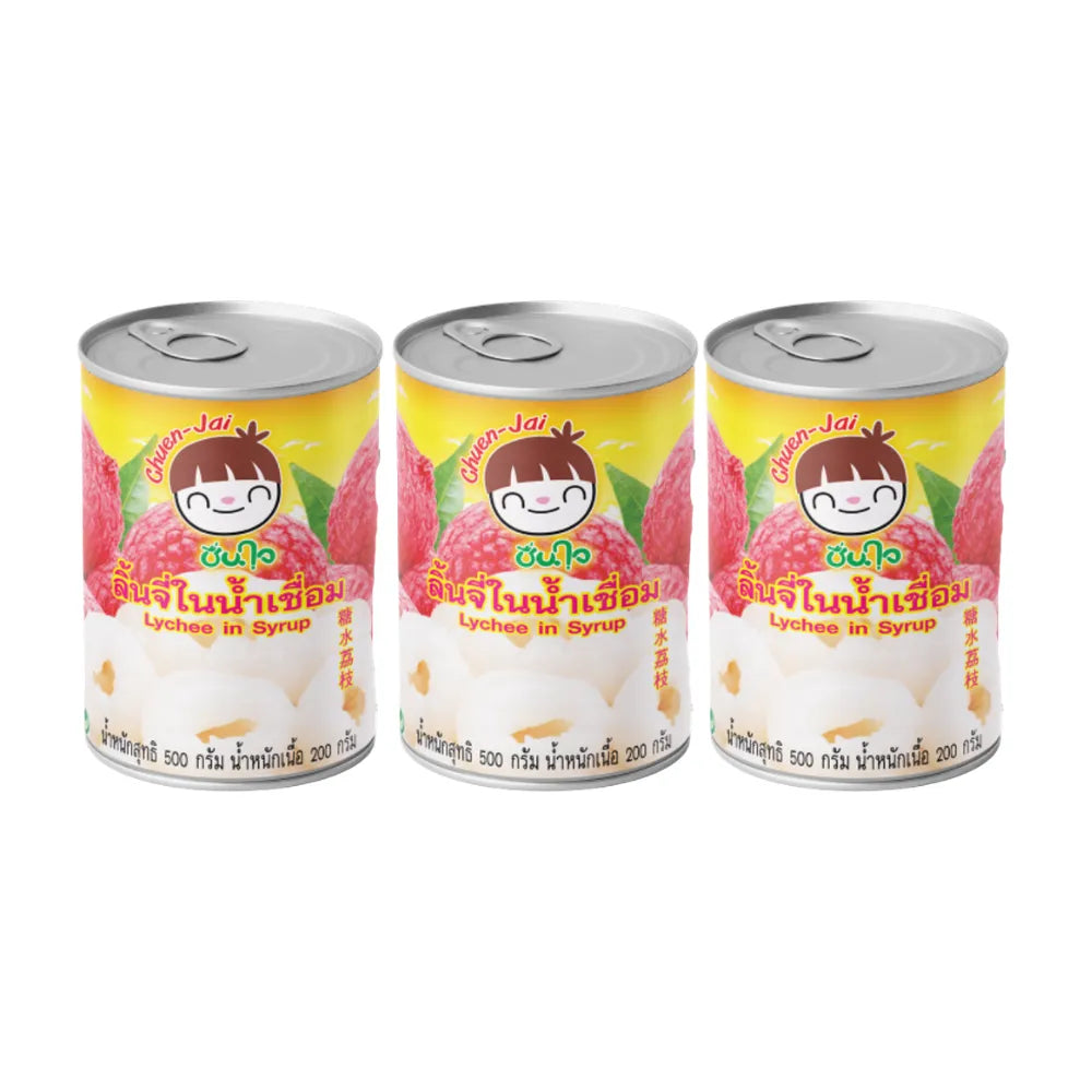CHUEN JAI Chuenjai Lychee In Syrup . X 3 500g