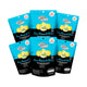 RISE BUDDY Crispy Rice Snack Sour Cream and Onion flavor pack of 6 sachets, baked crunchy rice snack with savory seasoning.