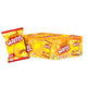 Grinny Waffle Crisp Butter Milk flavor, 18g packs, showing a close-up of crispy waffle snacks in a pack of 12.