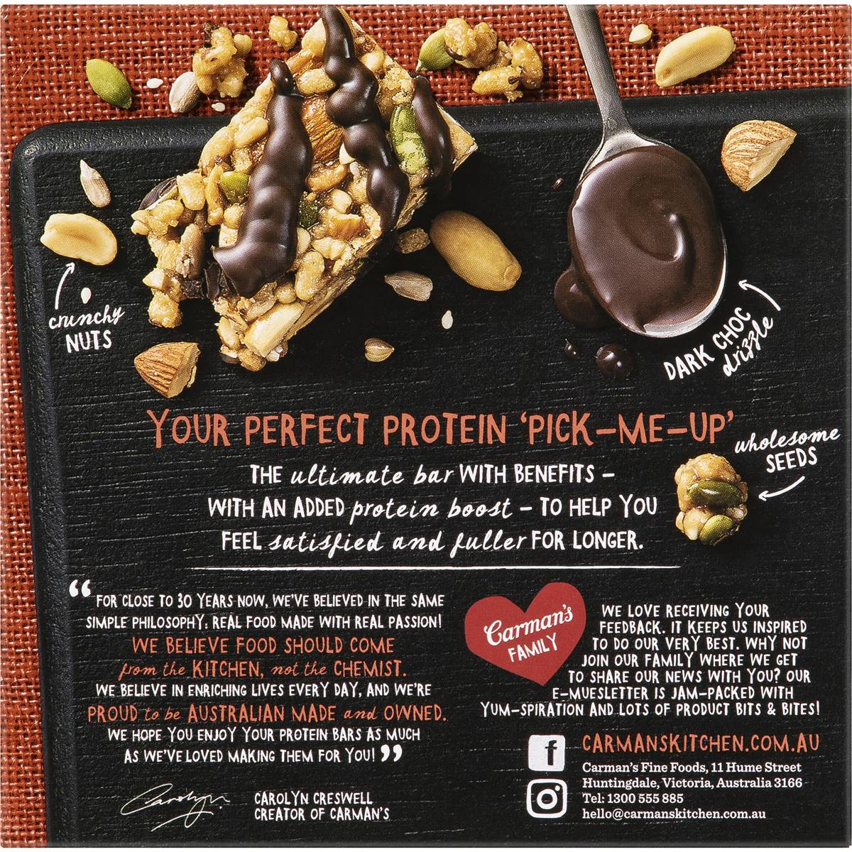 Carman's Salted Dark Choc & Almond Protein Bars