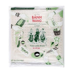 Three Ladies rice paper, 340g, dry grocery product, thin and delicate rice paper sheets for cooking or wrapping.