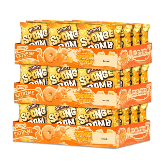 GRINNY SPONGE BOMB SNACK EXTREME CHEDDAR CHEESE FLAVOR . (PACK