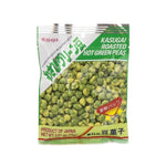 Kasugai roasted hot green peas in 67g package, crispy dry snack from the KASUGAI brand, shown in a close-up image.