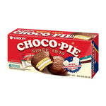 Orion Choco Pie 234g snack with marshmallow filling, chocolate coating, and crispy biscuit layers in a sealed package.
