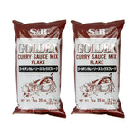 S & B Golden Curry Sauce Mix flake with powder and beef bouillon in dry grocery package, ready for cooking.