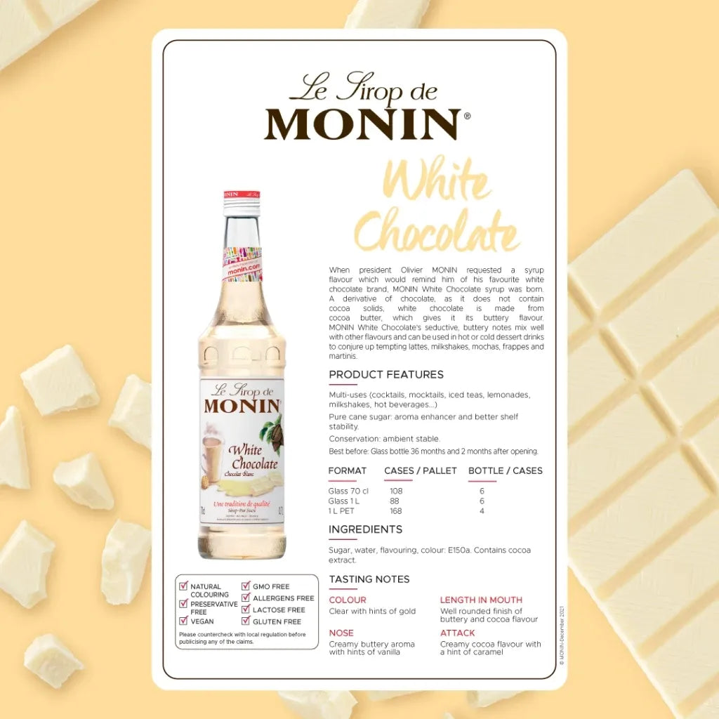 Monin White Chocolate Syrup 700ml