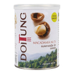 Doi Tung Macadamia Wasabi flavored confectionery snacks in a colorful package with crunchy macadamia nuts and spicy wasabi coating.