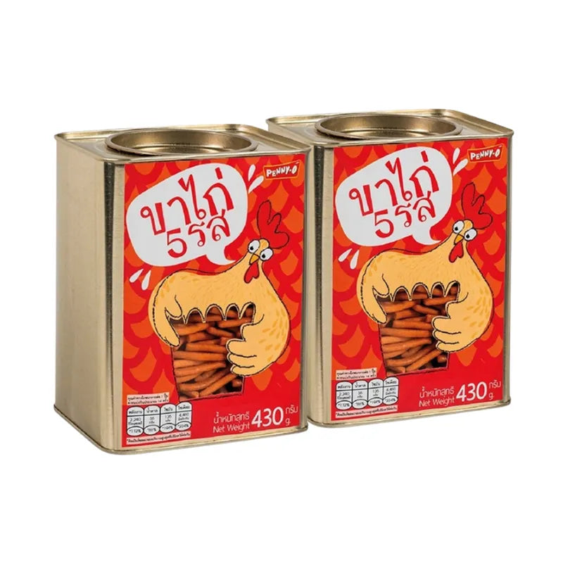 PENNYO Bread Sticks Snack in 5 flavors, 430g package, showing crispy bread sticks arranged on a white plate