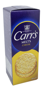 Carr's Melt Cheese confectionery snack in bright packaging, featuring cheesy, creamy caramel squares.