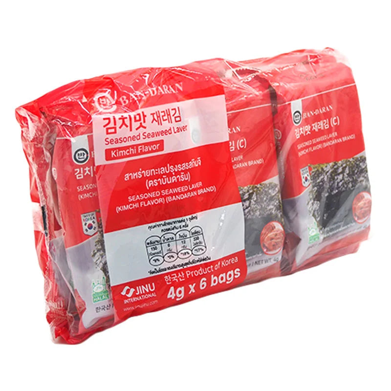 Bandaran Seasoned Seaweed Kimchi Flavor 4g