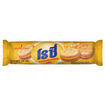 Rosy Cheese Cream Sandwich Cracker displaying two stacked crackers with creamy cheese filling, packaged in a clear wrapper