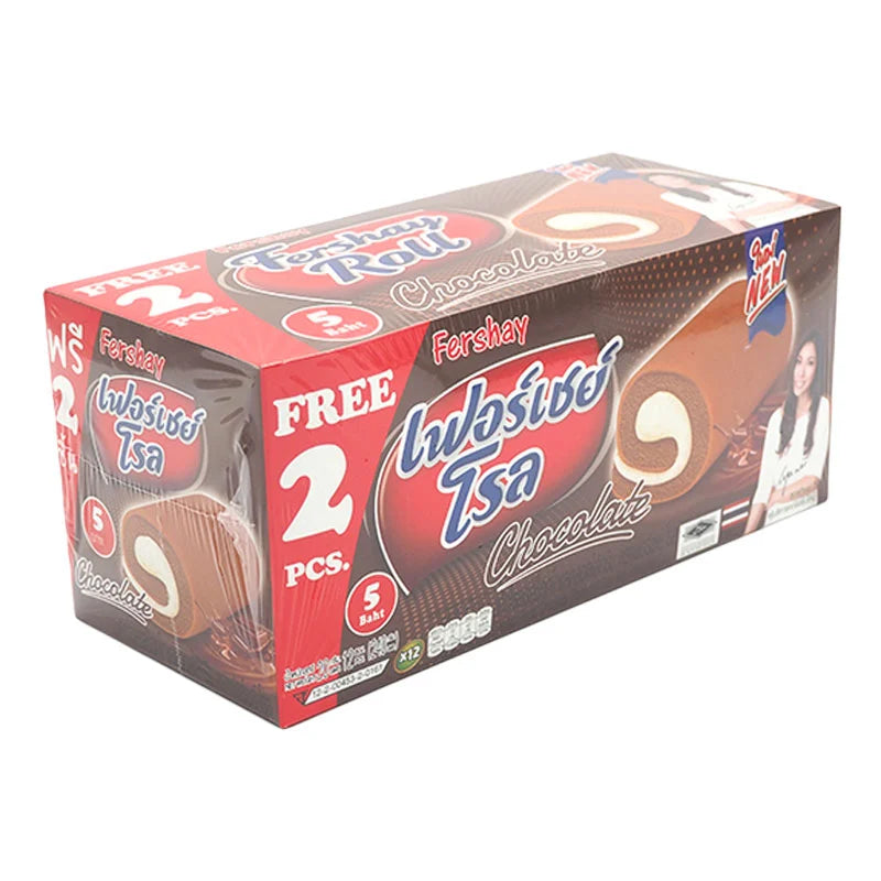 Fershay Cake Roll Filled With Cream Chocolate Flavoured 20g x12