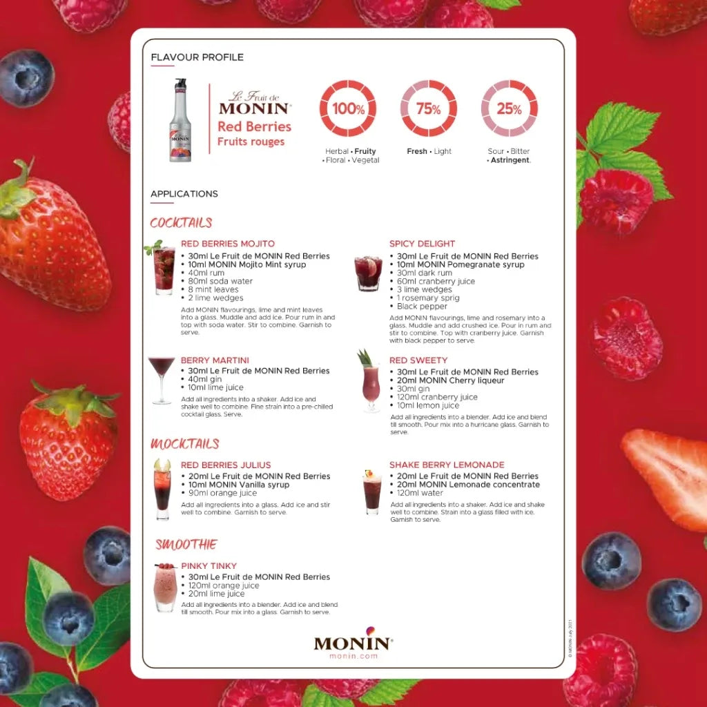 Monin Red Berries Fruit Mix 1000ml