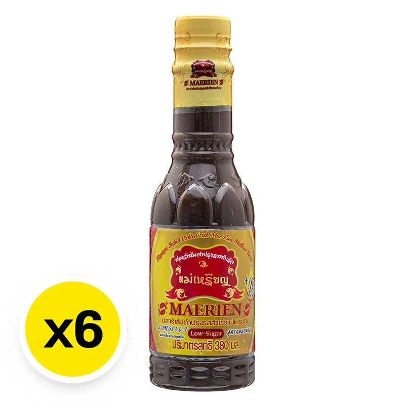 MAERIEN Fermented Fish Sauce 380ml bottle, showcasing traditional Vietnamese fish sauce with rich, dark liquid in a clear glass bottle.