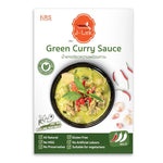 J-lek Green Curry Paste in a 250g jar, showcasing the vibrant green color and packaging for dry grocery use.