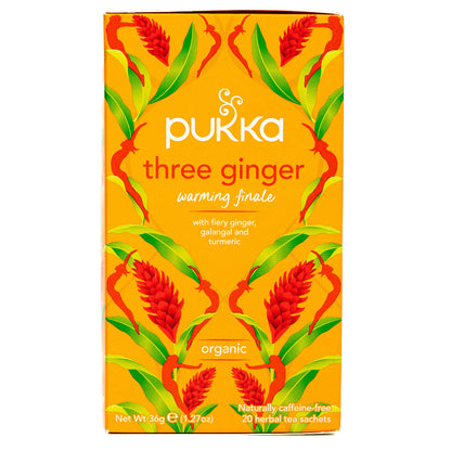 Pukka Three Ginger Tea Bags X 20 Caffeine Free