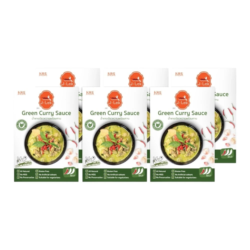 J-LEK Jae Lek Ready-to-eat Green Curry Paste Pack Of 6 Packets