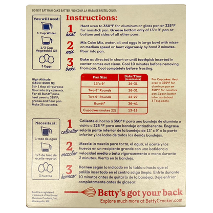Betty Crocker Super Moist Yellow Cake Mix