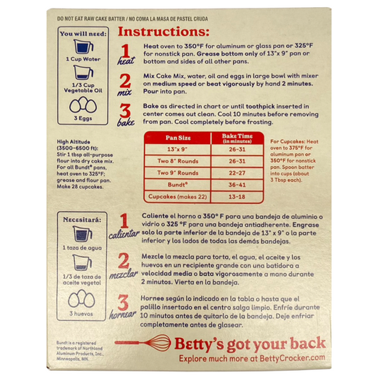 Betty Crocker Super Moist Yellow Cake Mix