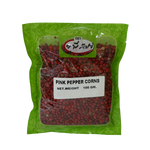 United Pink Pepper Corns in a clear glass jar, showcasing vibrant pink peppercorns for culinary use.