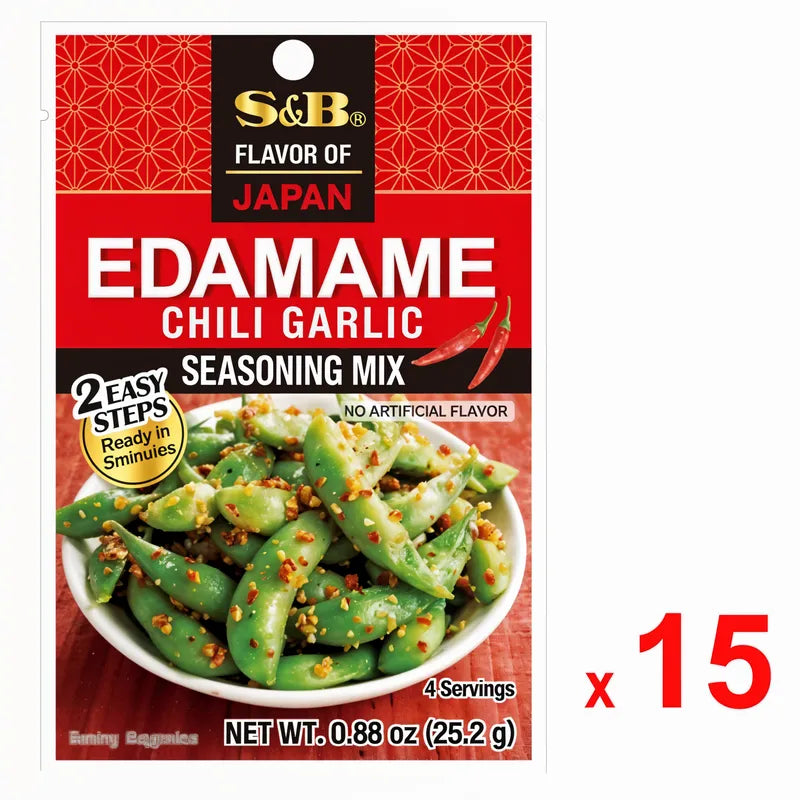S & B Chili Garlic Edamame Seasoning Mix 25.2g x15 sachets