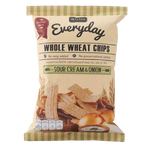 De La Lita Whole Wheat Chips Sour Cream flavor, crunchy confectionery snack with whole wheat, in a colorful package.