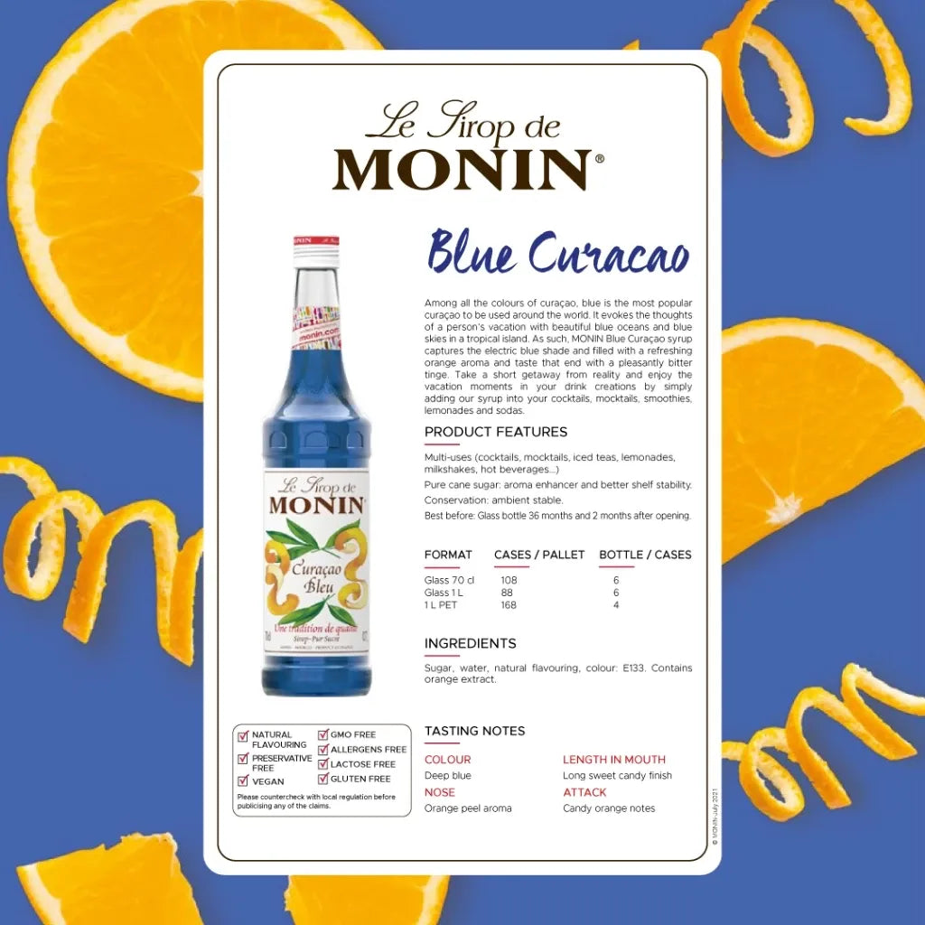 Monin Blue Curacao Syrup 700ml