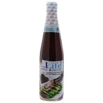 Good Life low sodium oyster sauce bottle for cooking, featuring a dark brown sauce and label with product details.
