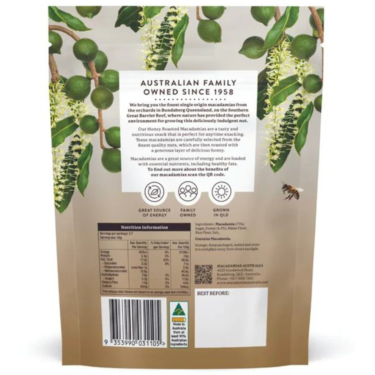 Macadamias Australia Honey Roasted Macadamias