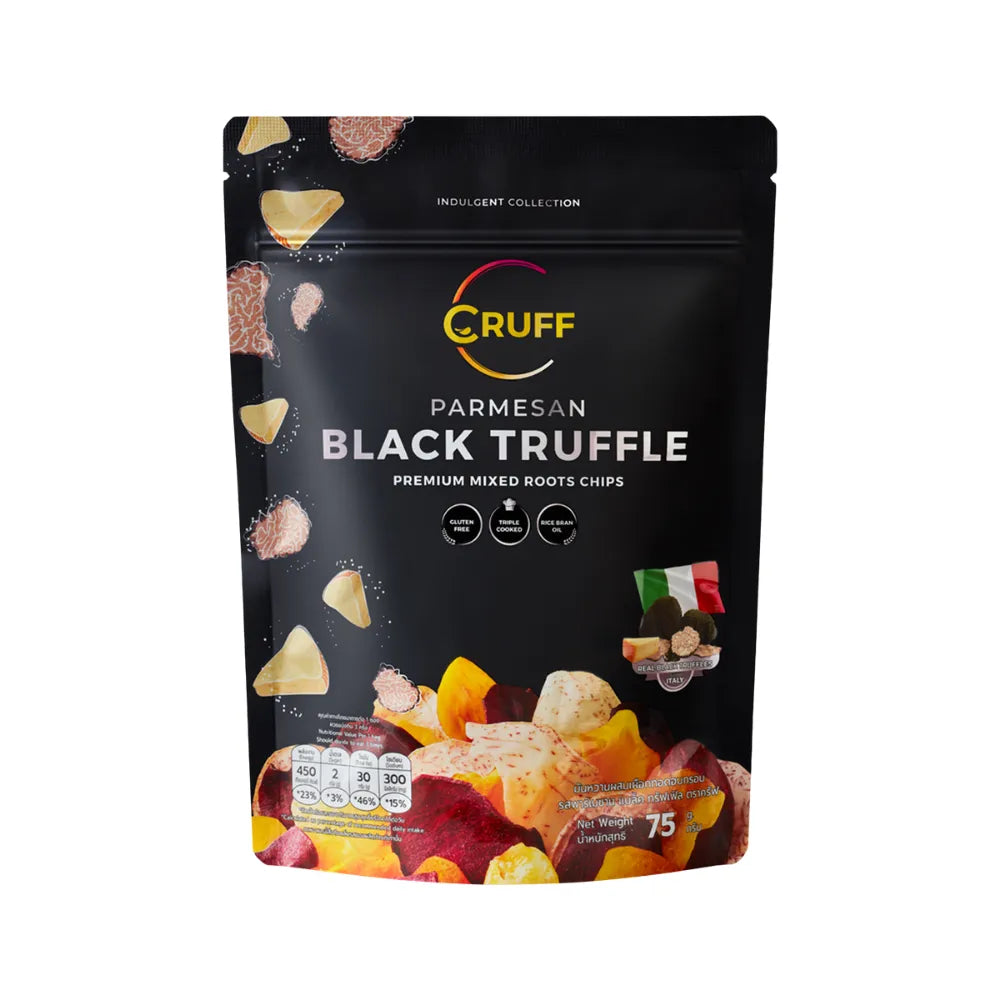 CRUFF Multi-colored Fried Crispy Potatoes Parmesan Black Truffle