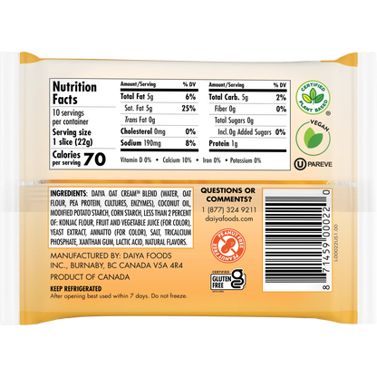 Daiya Vegan Sliced Cheddar Cheese