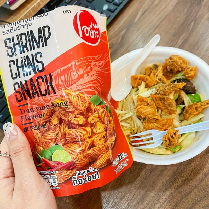O-yua Shrimp Chin Snack Tom Yum Crispy Fried 22g