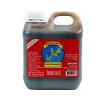 Two Golden Crones Oyster Sauce 1kg jar, showcasing the thick, dark oyster sauce in a glass bottle for cooking and seasoning.
