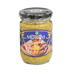 Lanna Whole Grain Mustard jar with label showing mustard seeds and branding, placed on a white background.