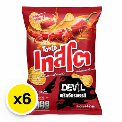 Tasto Devil Potato Rock Chips Chili Emperor 42g x6