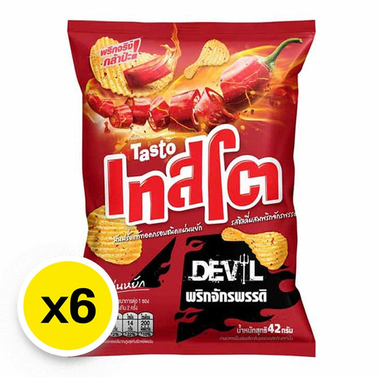 Tasto Devil Potato Rock Chips Chili Emperor 42g x6
