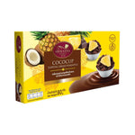 Sriwanna Crispy Thong Rolls with chocolate and dried pineapple, a sweet snack confectionery by Sriwanna.