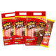 Grinny chocolate-flavored corn snack packs, 11g each, arranged in a 20-piece pack, close-up view of the snack product