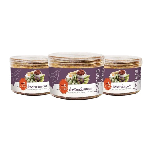 J-lek Jae Lek Maeng Da Chili Paste Plastic Jar Pack Of 3 Jars 90g