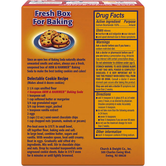 Arm & Hammer Baking Soda Box